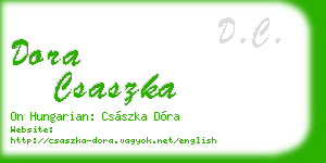 dora csaszka business card