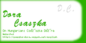 dora csaszka business card